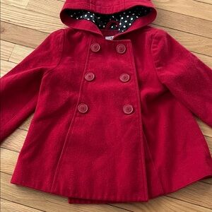 Circo Vibrant Red Kids Pea Coat with Hood
